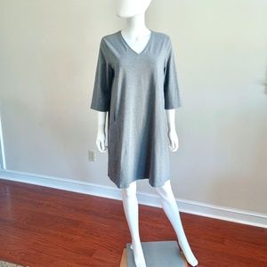 ✅ Eileen Fisher All-Season Organic Cotton Pop-Over EUC Dress Sz PL 🇺🇸